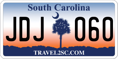 SC license plate JDJ060