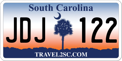 SC license plate JDJ122
