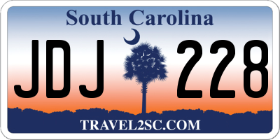 SC license plate JDJ228