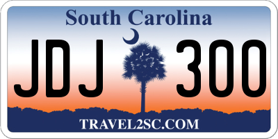 SC license plate JDJ300