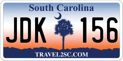 SC license plate JDK156
