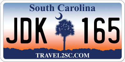 SC license plate JDK165