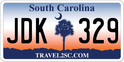 SC license plate JDK329