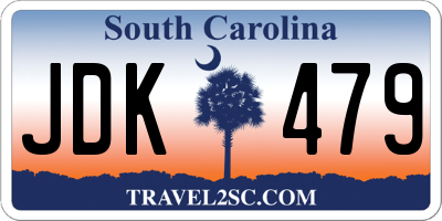 SC license plate JDK479
