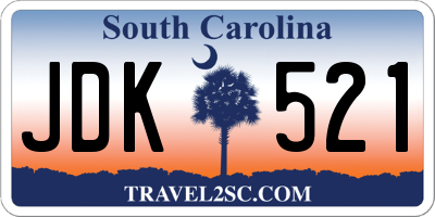 SC license plate JDK521