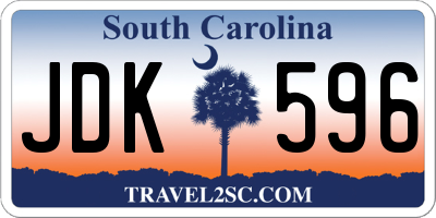 SC license plate JDK596
