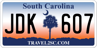 SC license plate JDK607