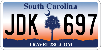 SC license plate JDK697
