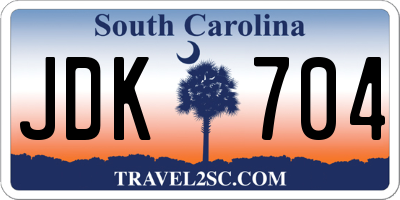 SC license plate JDK704