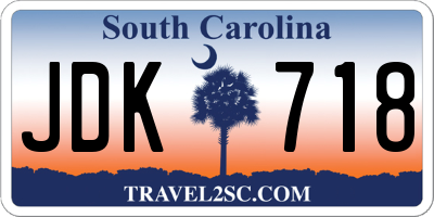 SC license plate JDK718