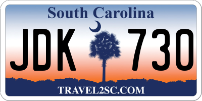 SC license plate JDK730