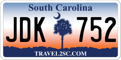 SC license plate JDK752