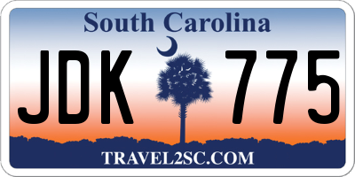 SC license plate JDK775