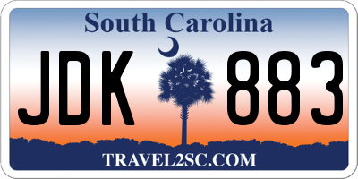SC license plate JDK883