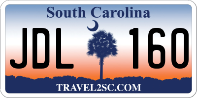 SC license plate JDL160