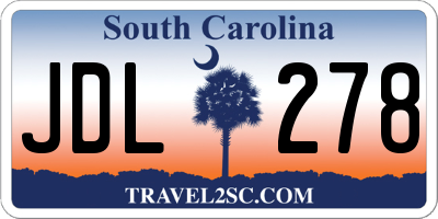 SC license plate JDL278