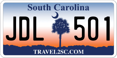 SC license plate JDL501