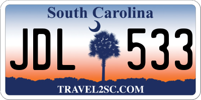 SC license plate JDL533