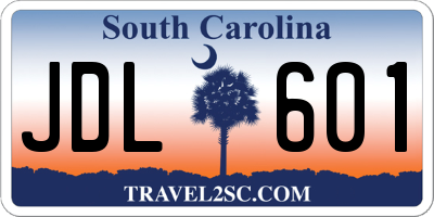 SC license plate JDL601