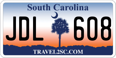 SC license plate JDL608