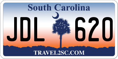 SC license plate JDL620