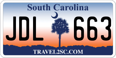 SC license plate JDL663