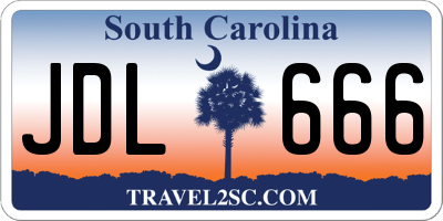 SC license plate JDL666