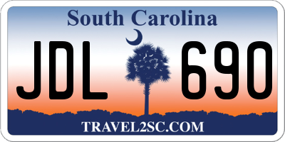 SC license plate JDL690