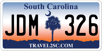 SC license plate JDM326