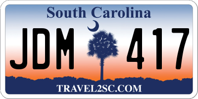 SC license plate JDM417