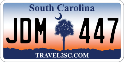 SC license plate JDM447
