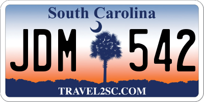 SC license plate JDM542