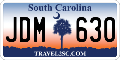 SC license plate JDM630