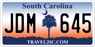 SC license plate JDM645