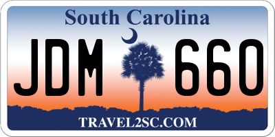 SC license plate JDM660