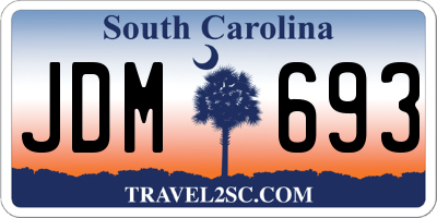 SC license plate JDM693