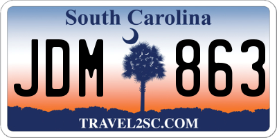SC license plate JDM863