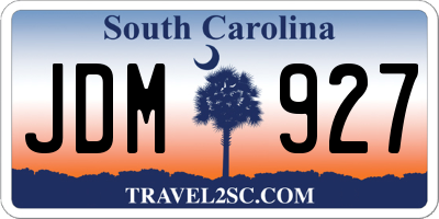 SC license plate JDM927
