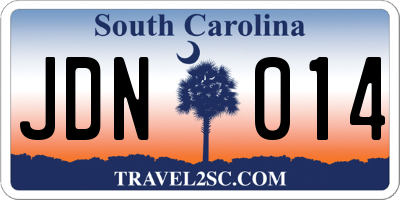 SC license plate JDN014