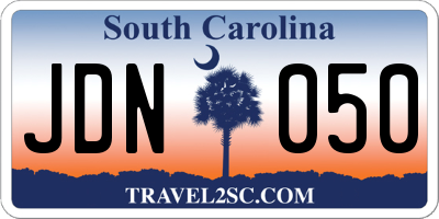 SC license plate JDN050