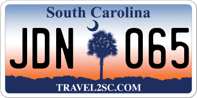 SC license plate JDN065