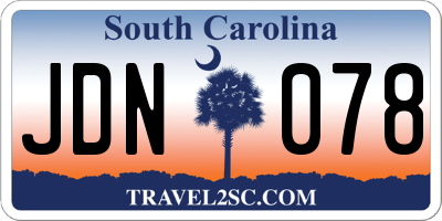 SC license plate JDN078