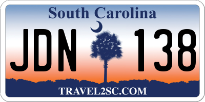 SC license plate JDN138
