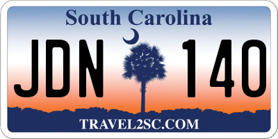 SC license plate JDN140