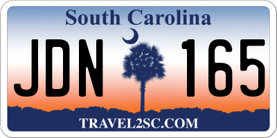 SC license plate JDN165