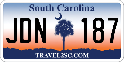 SC license plate JDN187