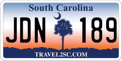SC license plate JDN189