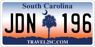 SC license plate JDN196