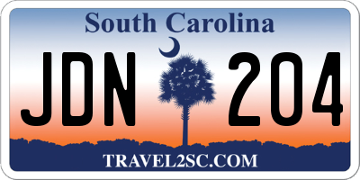SC license plate JDN204