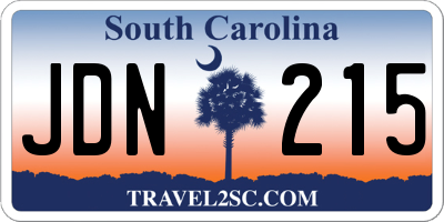 SC license plate JDN215